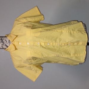 Northcrest Collared Short Sleeve Yellow Tops Size M 96% Cotton